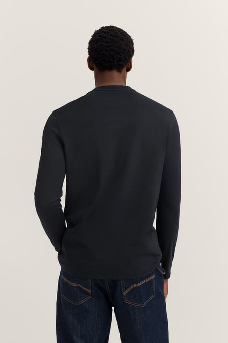Bugatti Langarmshirt im Modern Fit aus Baumwolle - Marineblau - Image 1