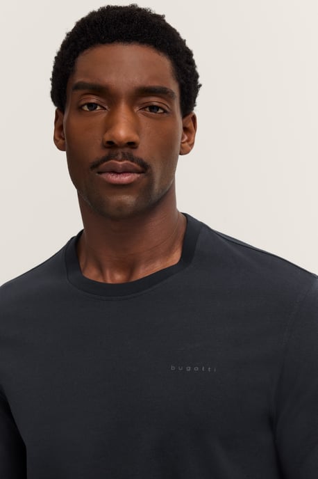 Bugatti Langarmshirt im Modern Fit aus Baumwolle - Marineblau - Image 3