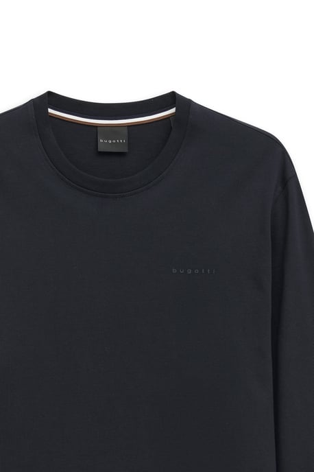 Bugatti Langarmshirt im Modern Fit aus Baumwolle - Marineblau - Image 4