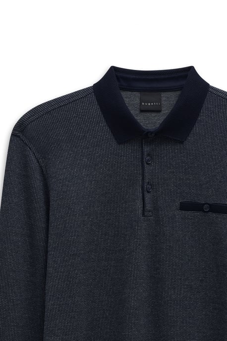 Bugatti Herren Polo Shirt langarm mit Brusttasche und Knopfleiste - Image 2