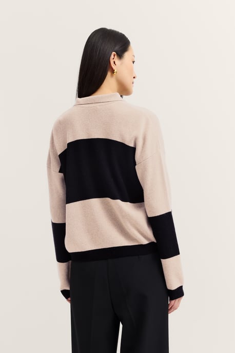 Bugatti Damen Strick Polo langarm aus einem Kaschmir-Mix mit Knopfleiste - Image 2