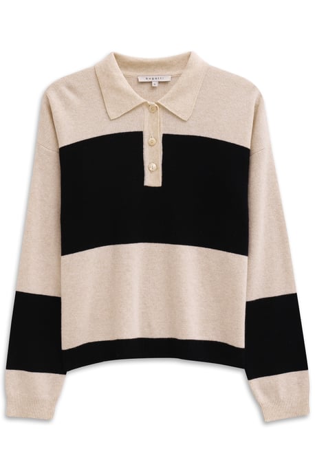 Bugatti Damen Strick Polo langarm aus einem Kaschmir-Mix mit Knopfleiste - Image 3