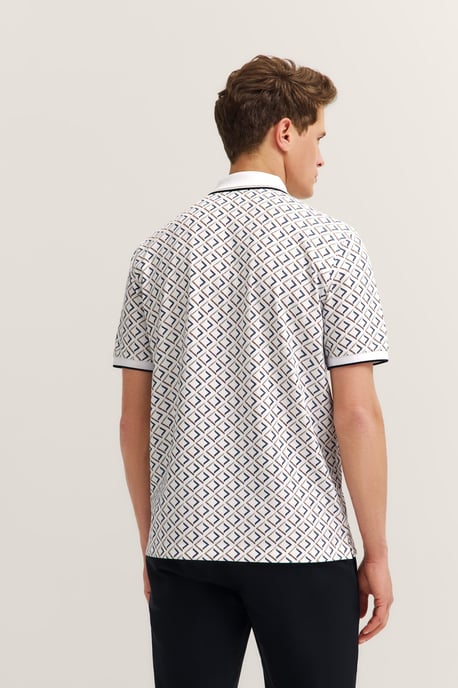 Bugatti Herren Polo Shirt kurzarm mit Rauten-Muster - Image 2