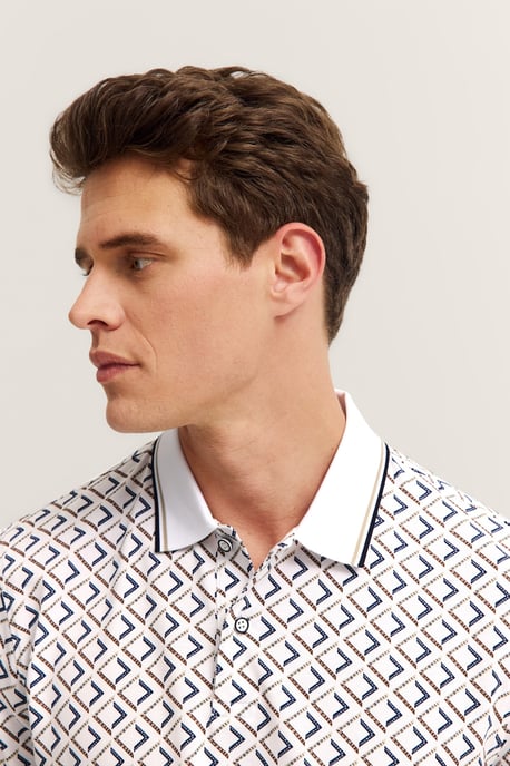 Bugatti Herren Polo Shirt kurzarm mit Rauten-Muster - Image 4