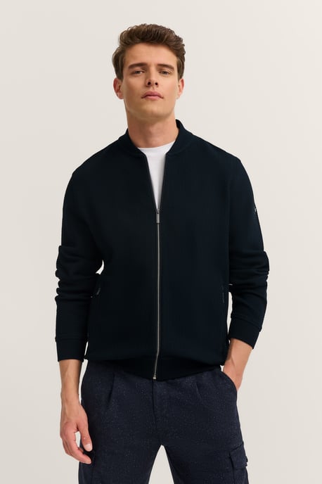 Bugatti Herren Sweatjacke mit Collegekragen und Reißverschluss - Image 1