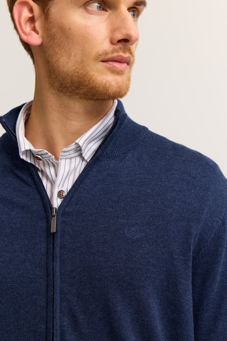Bugatti Herren Strickjacke  aus Baumwolle mit Stehkragen - Image 3