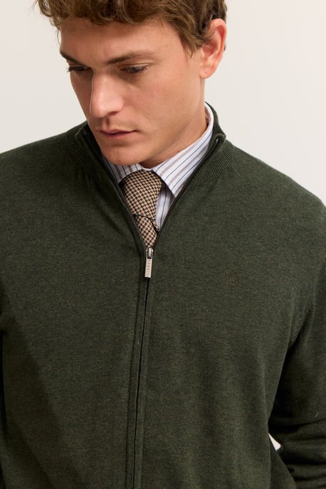 Bugatti Herren Strickjacke  aus Baumwolle mit Stehkragen - Image 3