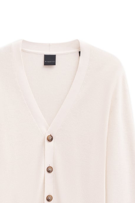 Bugatti Herren Cardigan mit V-Ausschnitt und Ripp-Struktur - Image 5