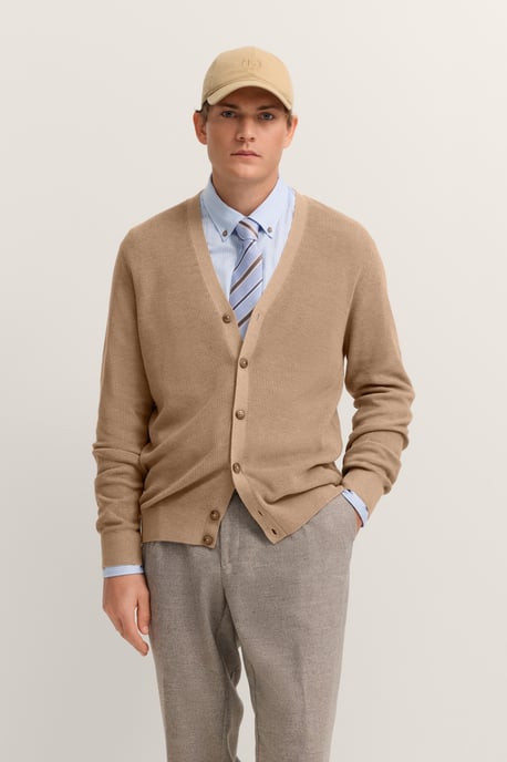 Bugatti Herren Cardigan mit V-Ausschnitt und Ripp-Struktur - Image 1