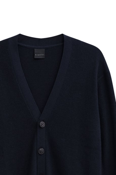 Bugatti Herren Cardigan mit V-Ausschnitt und Ripp-Struktur - Image 4