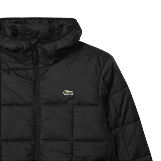 Lacoste Wasserdichte Schwarze Steppjacke Mit Logo - Image 2