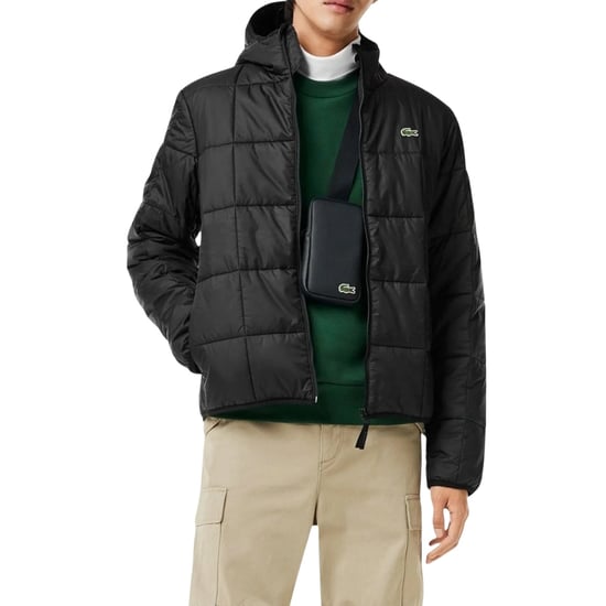 Lacoste Wasserdichte Schwarze Steppjacke Mit Logo - Image 6