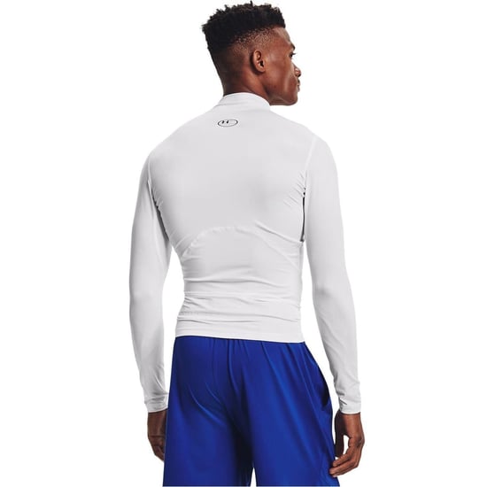 Under Armour - Base Layer Oberteil für Herren, Stehkragen, HeatGear, Raglan langärmelig (Weiß) - Image 3