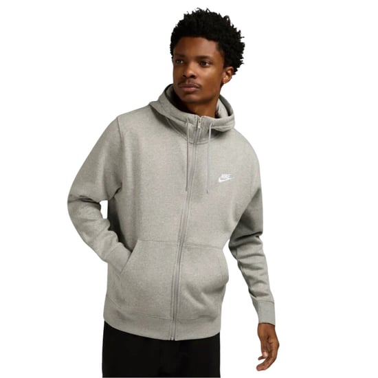 Nike Club Fleece Pullover Mit Durchgehendem Reißverschluss, Grauer Hoodie - Image 2