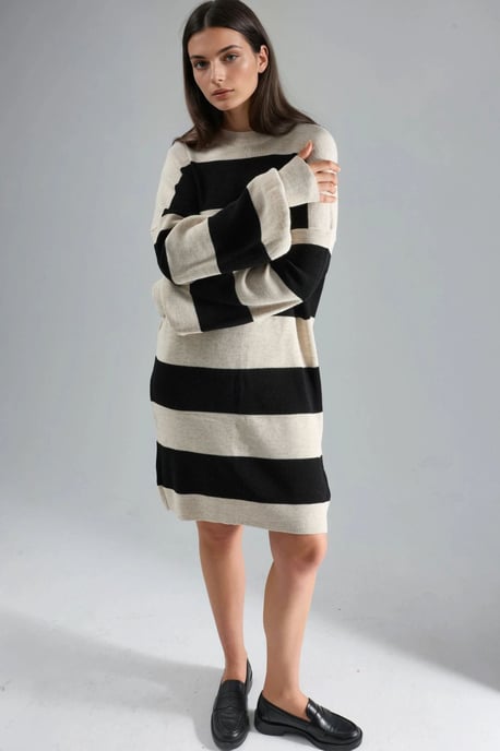 Gestreiftes Mini-Kleid mit Rundhalsausschnitt - Image 5