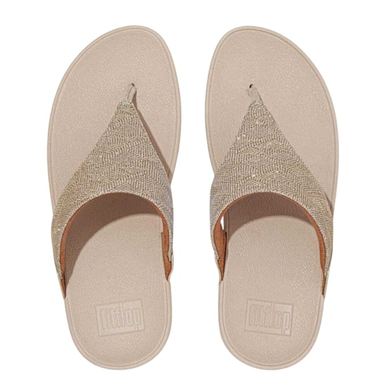 FitFlop - "Lulu" Glitzer Sandalen mit Keilabsatz für Damen, Zehentrenner (Roségold) - Image 3