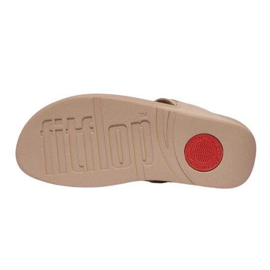 FitFlop - Klobig Sandalen für Damen, Leder, Trense, flach geformter Absatz (Beige) - Image 3