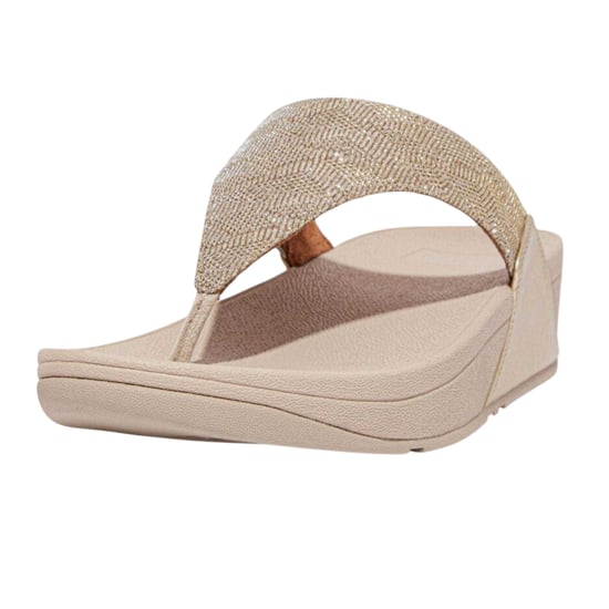 FitFlop - "Lulu" Glitzer Sandalen mit Keilabsatz für Damen, Zehentrenner (Roségold) - Image 6