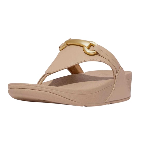 FitFlop - Klobig Sandalen für Damen, Leder, Trense, flach geformter Absatz (Beige) - Image 4