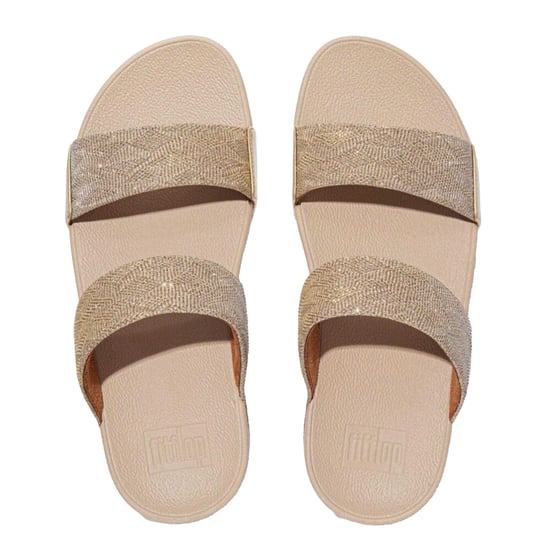 FitFlop - Glitzer Pantoffeln für Damen, Doppelriemen (Roségold) - Image 3