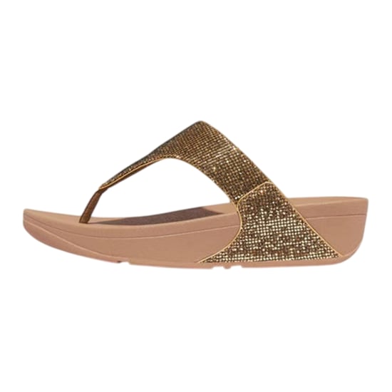 Fit Flop - "Lulu" Diskokugel Sandalen für Damen, Zehentrenner, Keilabsatz (Gold) - Image 2