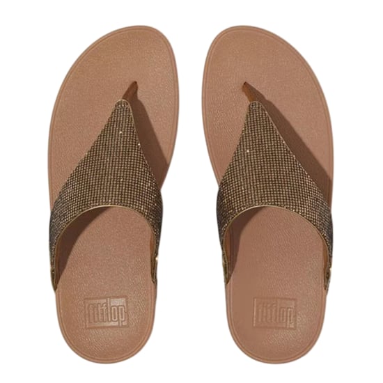 Fit Flop - "Lulu" Diskokugel Sandalen für Damen, Zehentrenner, Keilabsatz (Gold) - Image 3