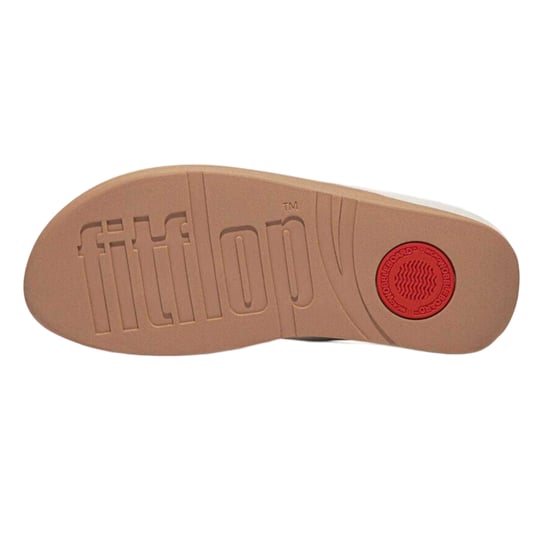 Fit Flop - Spiegelkuppel Sandalen für Damen, Leder, Zehentrenner, Keilabsatz (Weiß) - Image 4
