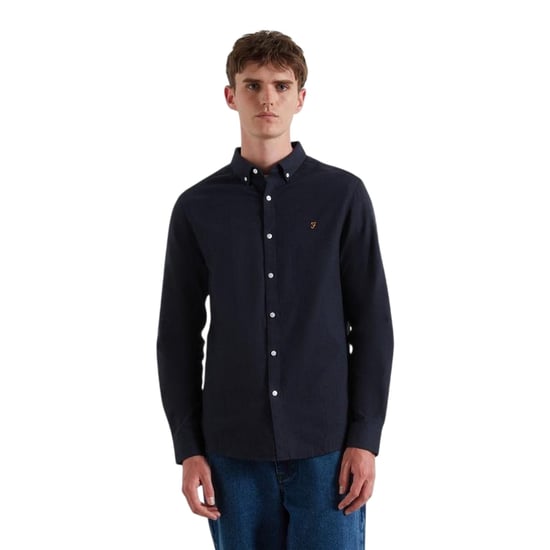 Farah - "Milners" Button-Down-Hemd für Herren, Oxford-Stil, Langärmlig (Marineblau Marl meliert) - Image 2
