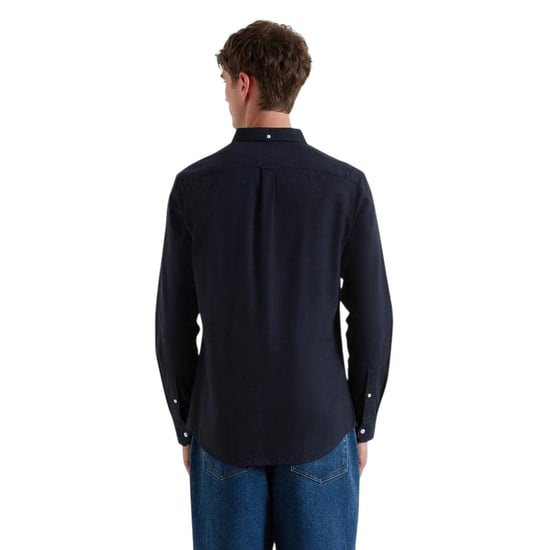 Farah - "Milners" Button-Down-Hemd für Herren, Oxford-Stil, Langärmlig (Marineblau Marl meliert) - Image 3