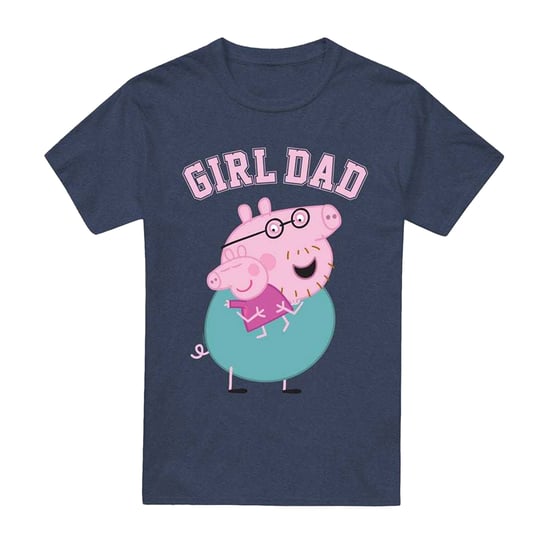 Peppa Pig - "Girl Dad" T-Shirt für Herren/Damen Unisex, meliert (Marineblau Meliert) - Image 2