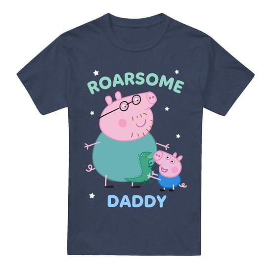 Peppa Pig - "Roarsome" T-Shirt für Herren/Damen Unisex (Marineblau Meliert) - Image 2