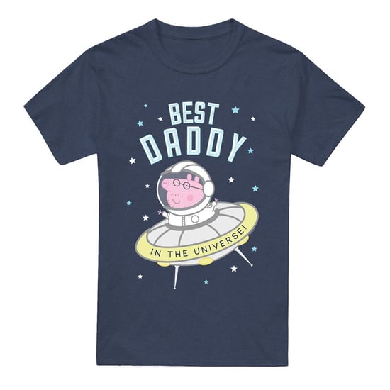 Peppa Pig - "Best Daddy Pig In The Universe" T-Shirt für Herren/Damen Unisex (Marineblau Meliert) - Image 2