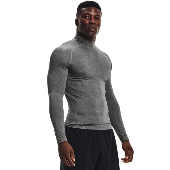 Under Armour - Base Layer Oberteil für Herren, Stehkragen, HeatGear, Raglan langärmelig (Kohlen-Schwarz) - Image 2