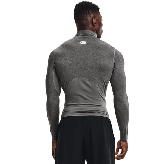 Under Armour - Base Layer Oberteil für Herren, Stehkragen, HeatGear, Raglan langärmelig (Kohlen-Schwarz) - Image 3