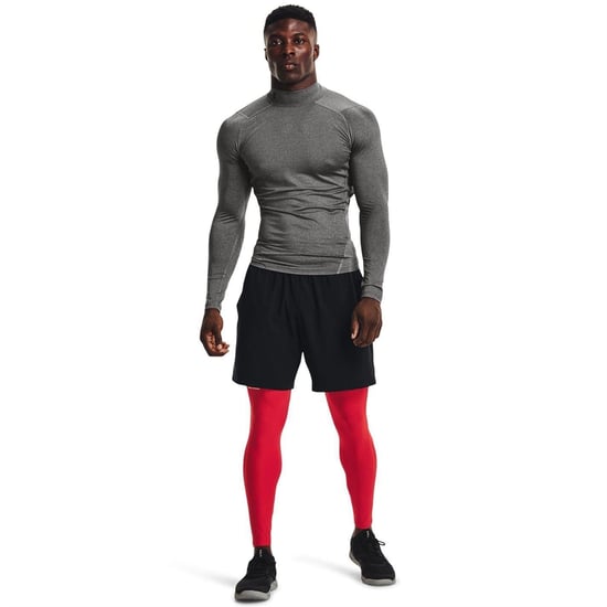 Under Armour - Base Layer Oberteil für Herren, Stehkragen, HeatGear, Raglan langärmelig (Kohlen-Schwarz) - Image 4