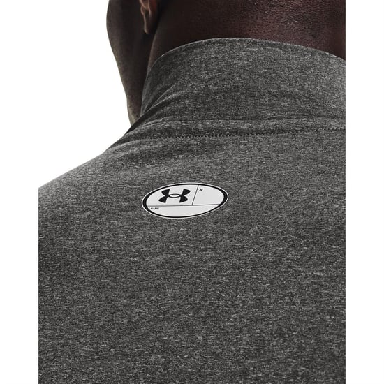 Under Armour - Base Layer Oberteil für Herren, Stehkragen, HeatGear, Raglan langärmelig (Kohlen-Schwarz) - Image 5