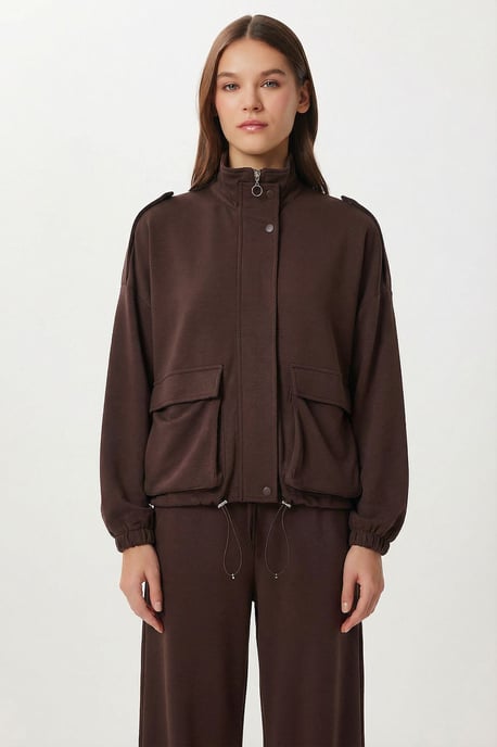 Taschen-Detail-Jacke & Weitbeinige Hose Zweiteiliges Set - Image 4