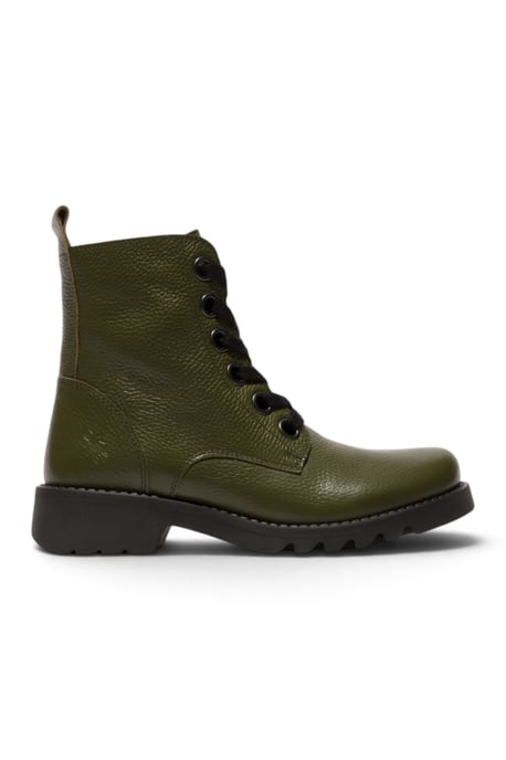 Fly London Damen Schnür-Stiefeletten aus Leder mit Absatz in Militärgrün - RAMY488 - Image 1