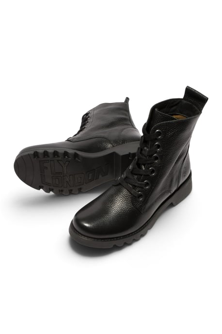 Fly London Damen Schnür-Stiefeletten aus Leder mit Absatz in Schwarz - RAMY488 - Image 5