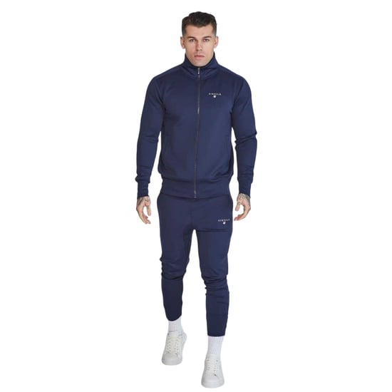 SikSilk - Trainingsjacke für Herren, Weiter Stehkragen, Schmal (Marine) - Image 1