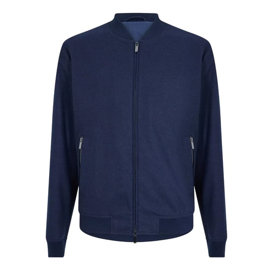 Boss - Bomberjacke für Herren, Gerippter Ärmelaufschlag, Regulär (Dunkelblau) - Image 1