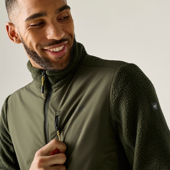 Regatta - "Morran" Fleecejacke für Herren, Durchgehender Reißverschluss, Wasserbeständig (Dunkel-Khaki) - Image 3