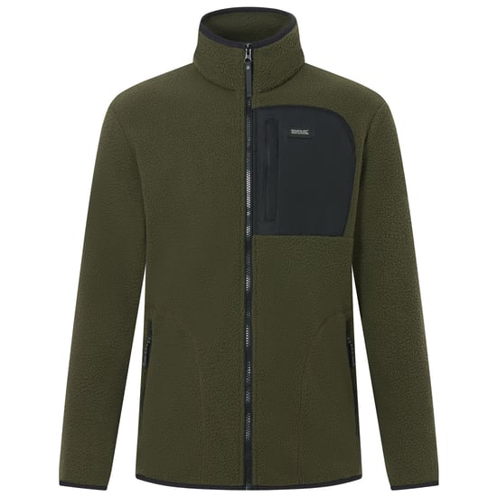 Regatta - "Frankie" Fleecejacke für Herren, Teddyfleece (Dunkel-Khaki/Schwarz) - Image 2