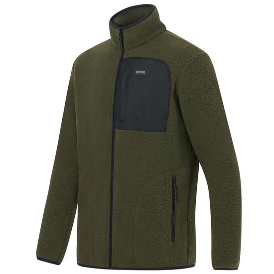 Regatta - "Frankie" Fleecejacke für Herren, Teddyfleece (Dunkel-Khaki/Schwarz) - Image 4