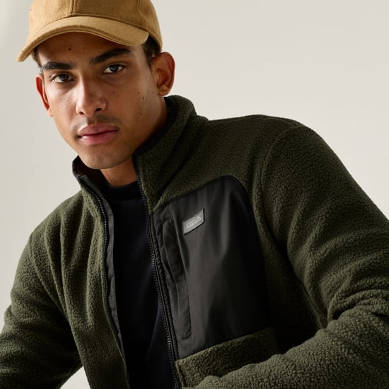 Regatta - "Frankie" Fleecejacke für Herren, Teddyfleece (Dunkel-Khaki/Schwarz) - Image 6