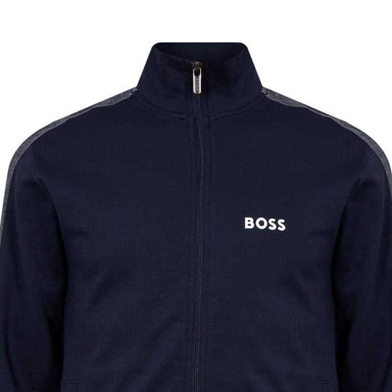 Boss - Trainingsjacke für Herren, Stehkragen (Marine/Weiß) - Image 3