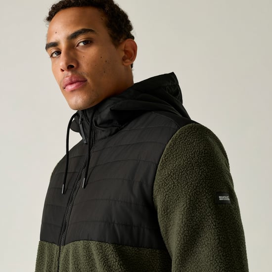 Regatta - "Frankie" Hybridjacke für Herren, Fleece, Teddyfleece (Dunkel-Khaki/Schwarz) - Image 4