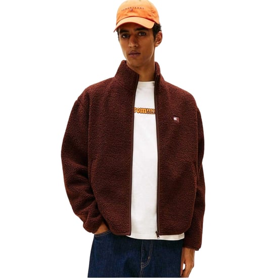 Tommy Jeans - Fleecejacke für Herren, Teddy-Stoff, Regulär (Braun) - Image 4