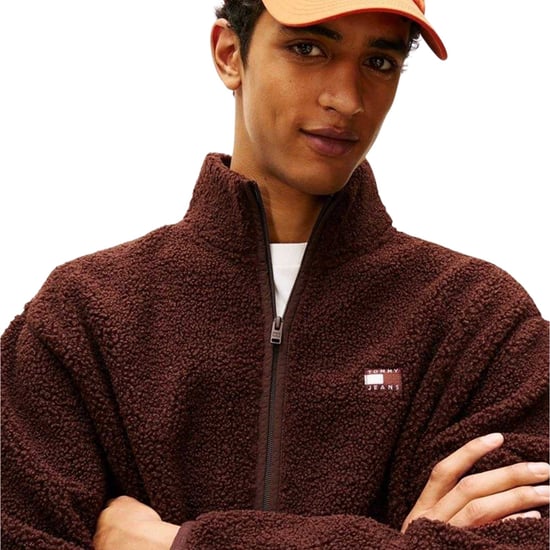 Tommy Jeans - Fleecejacke für Herren, Teddy-Stoff, Regulär (Braun) - Image 5