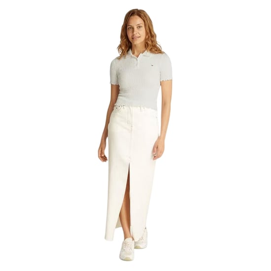 Tommy Jeans - Poloshirt für Damen, Gesmockt, Schmal (Ecru) - Image 1